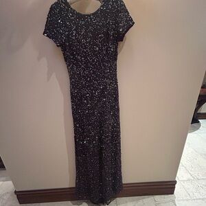 Adrianna Papell dark purple Sequin Maxi Dress